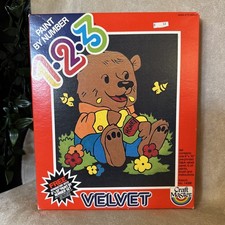 Vintage Fun & Easy Paint by Number Kit Happy Bear #20204 CraftHouse Made in USA