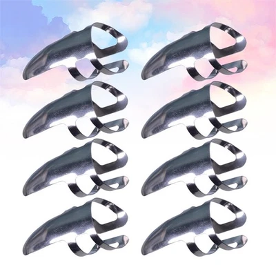9pcs Stainless Steel Finger Picks Forefinger Single Picks Guitar Bass Nail - Image 1 of 4