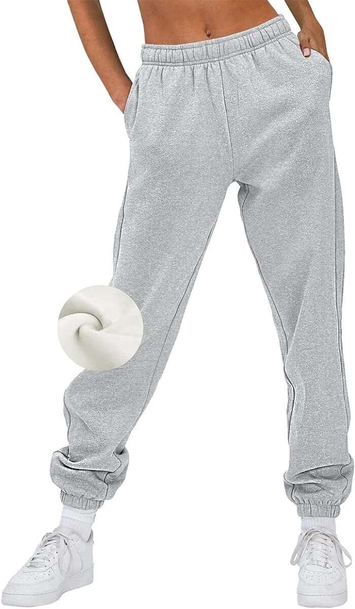 EFAN Womens Fleece Sweatpants Warm Baggy Pants Comfy Oversized