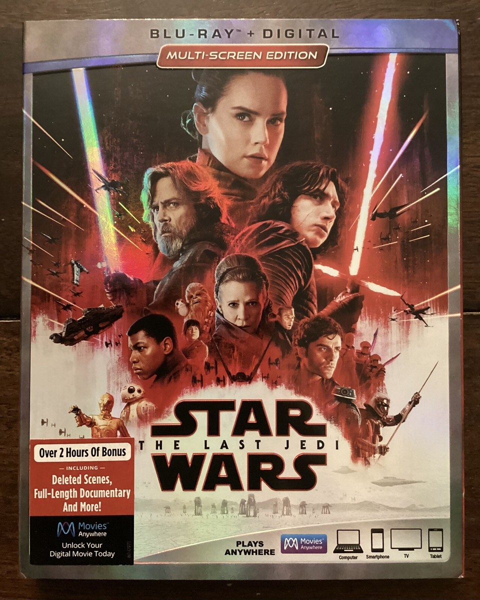 Star Wars: Episode VIII: the Last Jedi (Blu-ray, 2017, W/ Slip