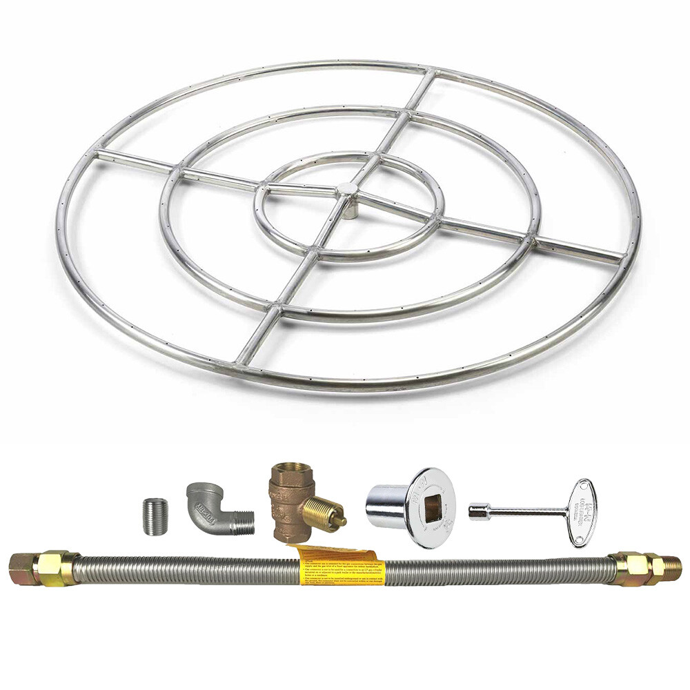 Spotix HPC Round Fire Pit Burner Kit 48 Match Light Natural Gas for sale  online | eBay