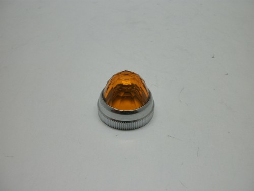 DIALIGHT/DIALCO PILOT LIGHT LENS 1" AMBER DIAMOND JEWEL SCREW W/CHROME TRIM NNB - Picture 5 of 5