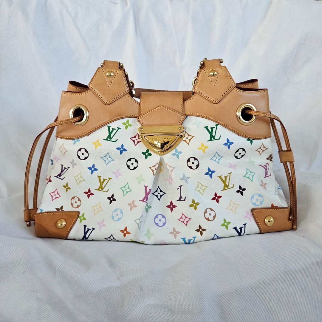LOUIS VUITTON WHITE MULTICOLOR MONOGRAM CANVAS URSULA BAG