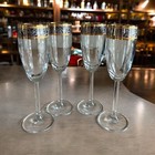 VTG Baroque 24k Gold Platinum Crystal Champagne Flutes Set of 4 Stemware Wine