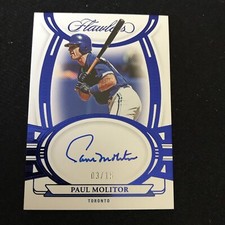 2023 Panini Flawless Paul Molitor Sapphire Auto Autograph #3/15 HOF #FS-PM