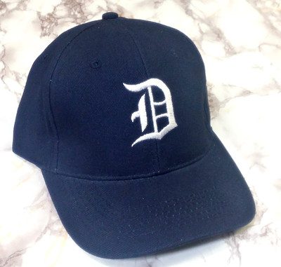 Custom Letter A-M Embroidery Navy Cotton Unisex Baseball Casual Cap Hat Gifts
