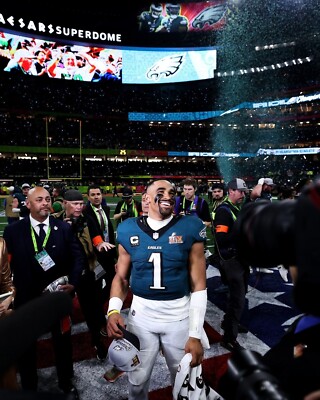 Jalen Hurts Post Game Super Bowl LIX Champ Philadelphia Eagles 8x10 NFL ...