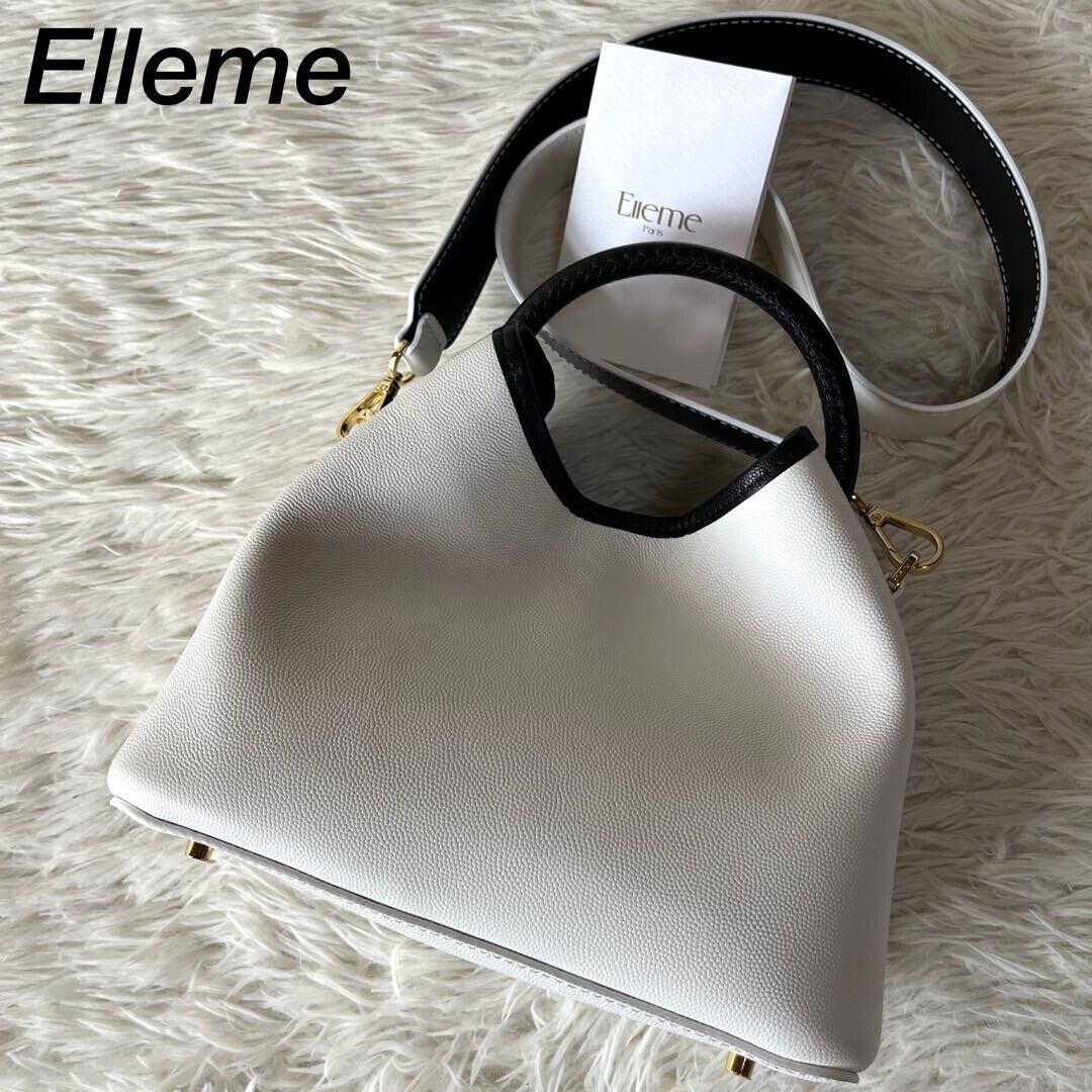 Elleme Raisin Handbag Shoulder Bag Purse in White x Black Elleme Raisin Handbag Shoulder Bag Purse in White x Black
