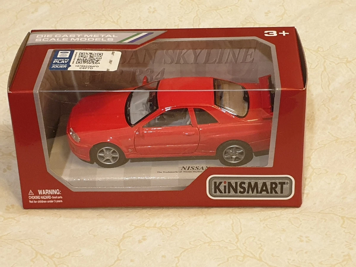 Kinsmart R34 1/36 KT5051 Nissan Skyline GT-R RED Collectors Item