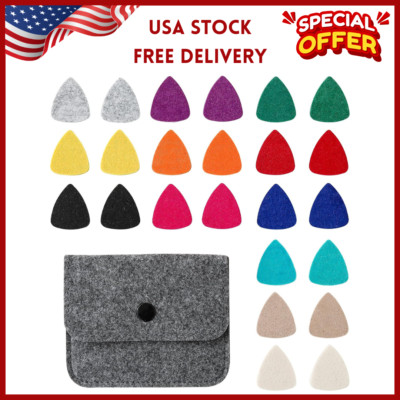 24 Pieces Felt Ukulele Picks,Felt Heart Shape Pick for Ukulele Guitar Bass with 