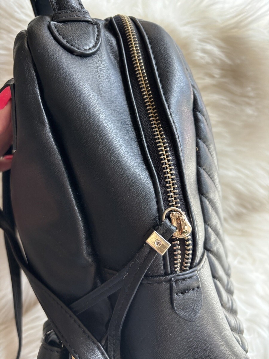 aldo Black backpack purse Women Medium Size Front Logo Zipper Adjustable  Strap | eBay