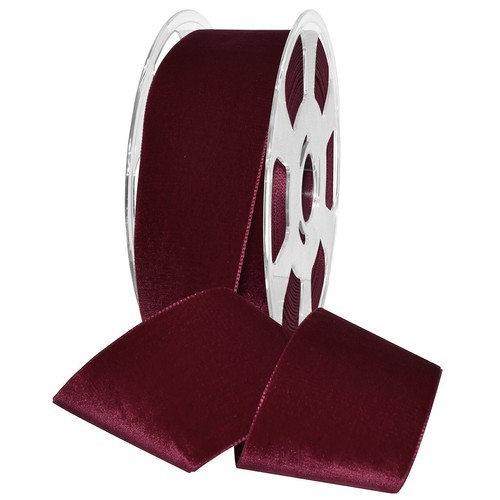 2" x 11 Yards Velvet Ribbon in Wine - A Touch of Elegance for Weddings & Crafts - Picture 2 of 2