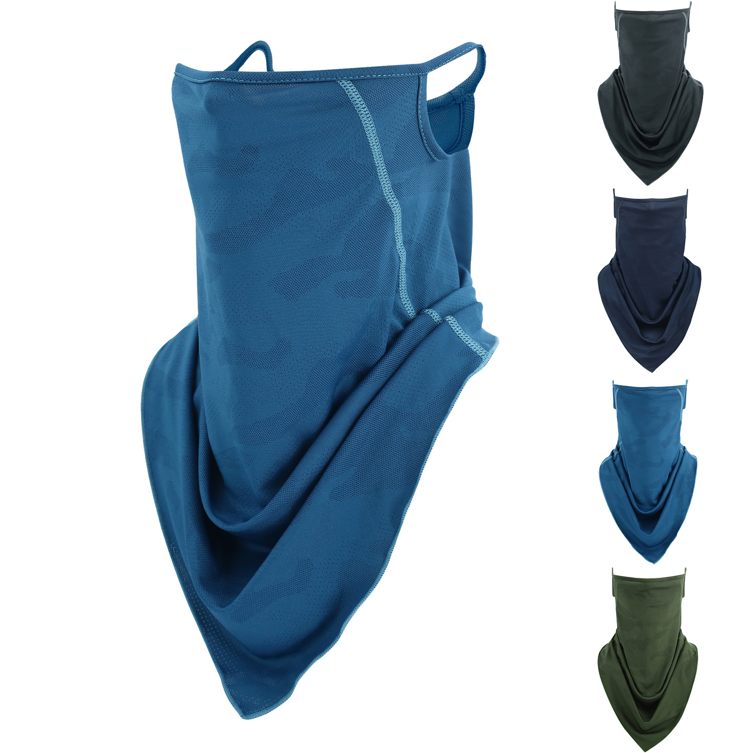 Face Mask Cover Neck Gaiter Bandana Scarf Ear Loops Reusable Washable Breathable