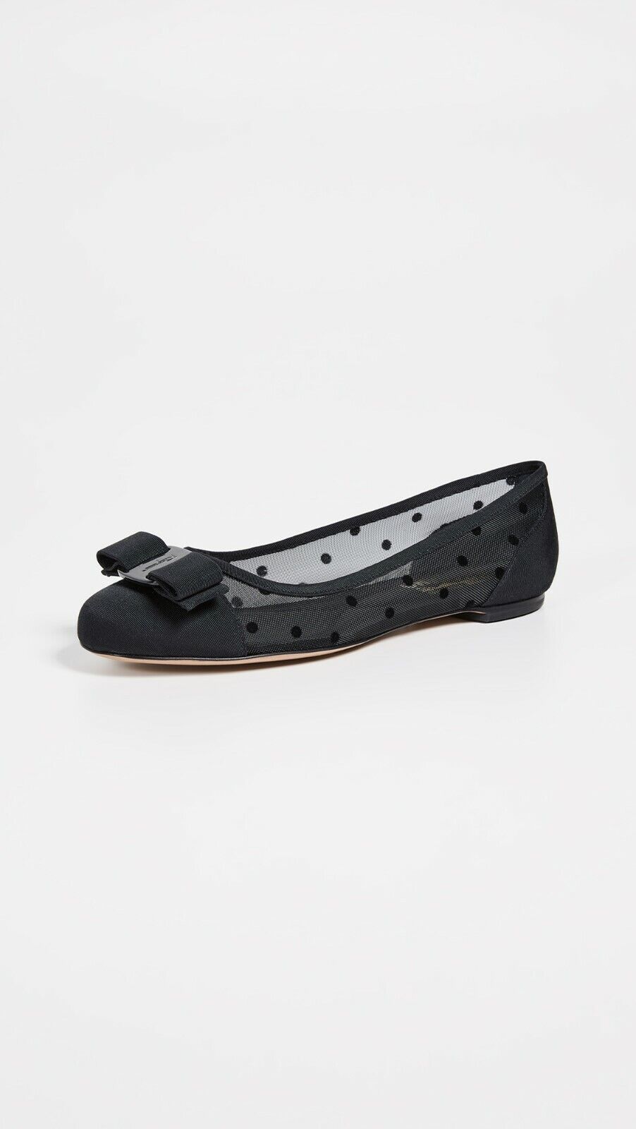 NIB NEW Salvatore Ferragamo Varina Polka Dot black ballet flats 5 5.5 9