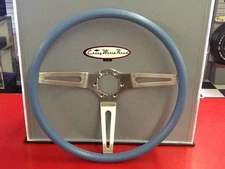 CAMARO CHEVELLE NOVA 3 SPOKE COMFORT GRIP 15" STEERING WHEEL IN BLUE
