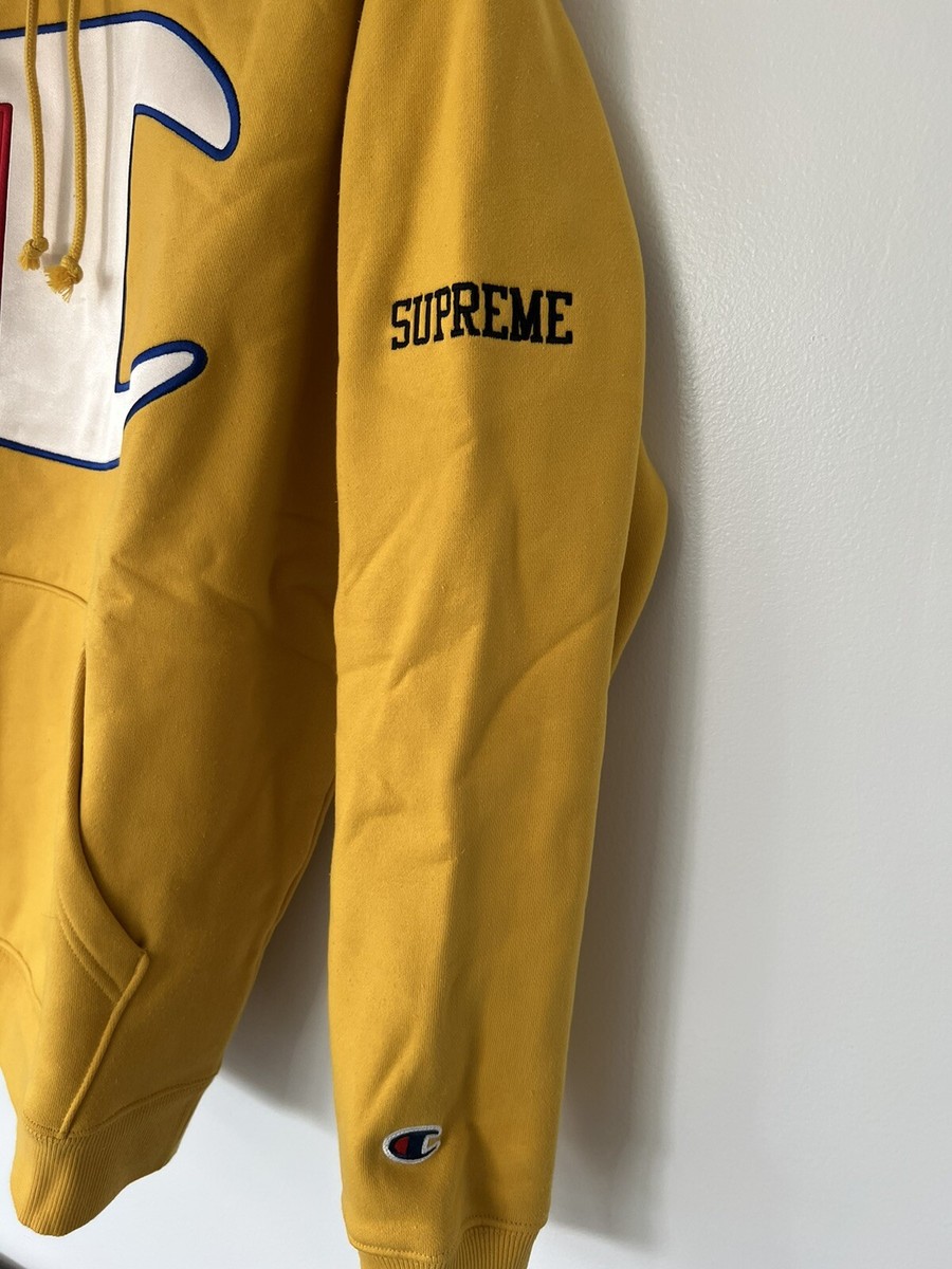 Supreme x Champion Satin Logo Hoodie Gold Size Medium