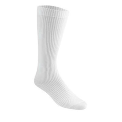 Propet Unisex's Preferred White Ribbed Cotton Compression Socks Size Large