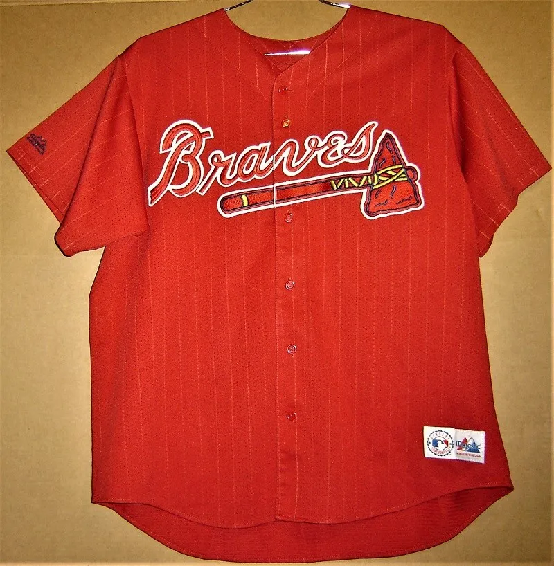 braves button down jersey