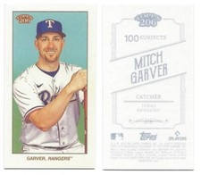 2022 Topps T206 Wave 4 Mitch Garver Missing Black Plate Back Rangers Print Run 8