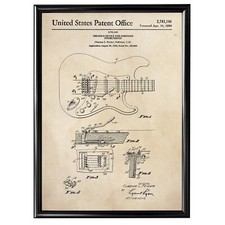Patent Print - Fender / Stratocaster / Guitar - Poster Wall Art - A4 Framed