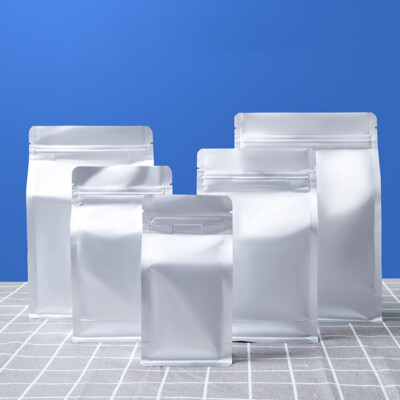 Silver Matt Foil Resealable Stand Up Zip Lock Food Seal Bags Pouches Heat 3D