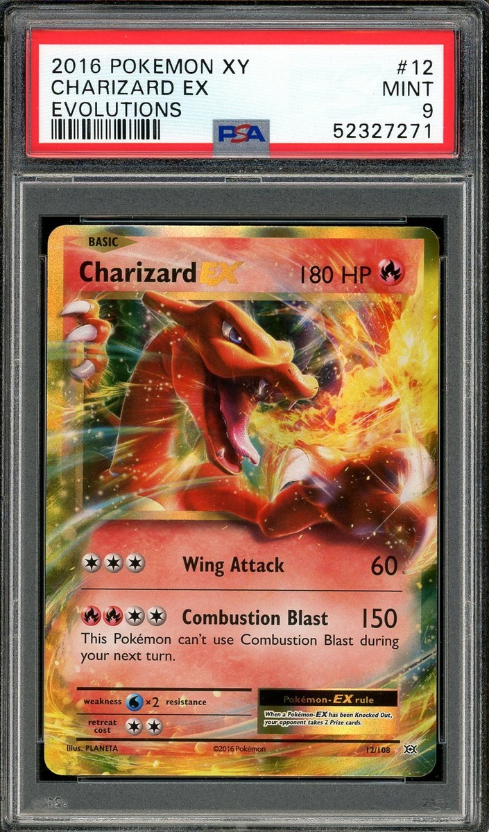 2016 PSA 9 Pokemon XY Evolutions Charizard EX Ultra Rare 12/108