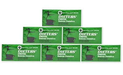 Dieters' Drink Bebida Dietetica Natural Leaf Brand Dieters 108 Bag 6 BOXES