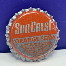 Soda pop bottle cap vintage advertising drink Sun Crest Missouri orange MI usa 2