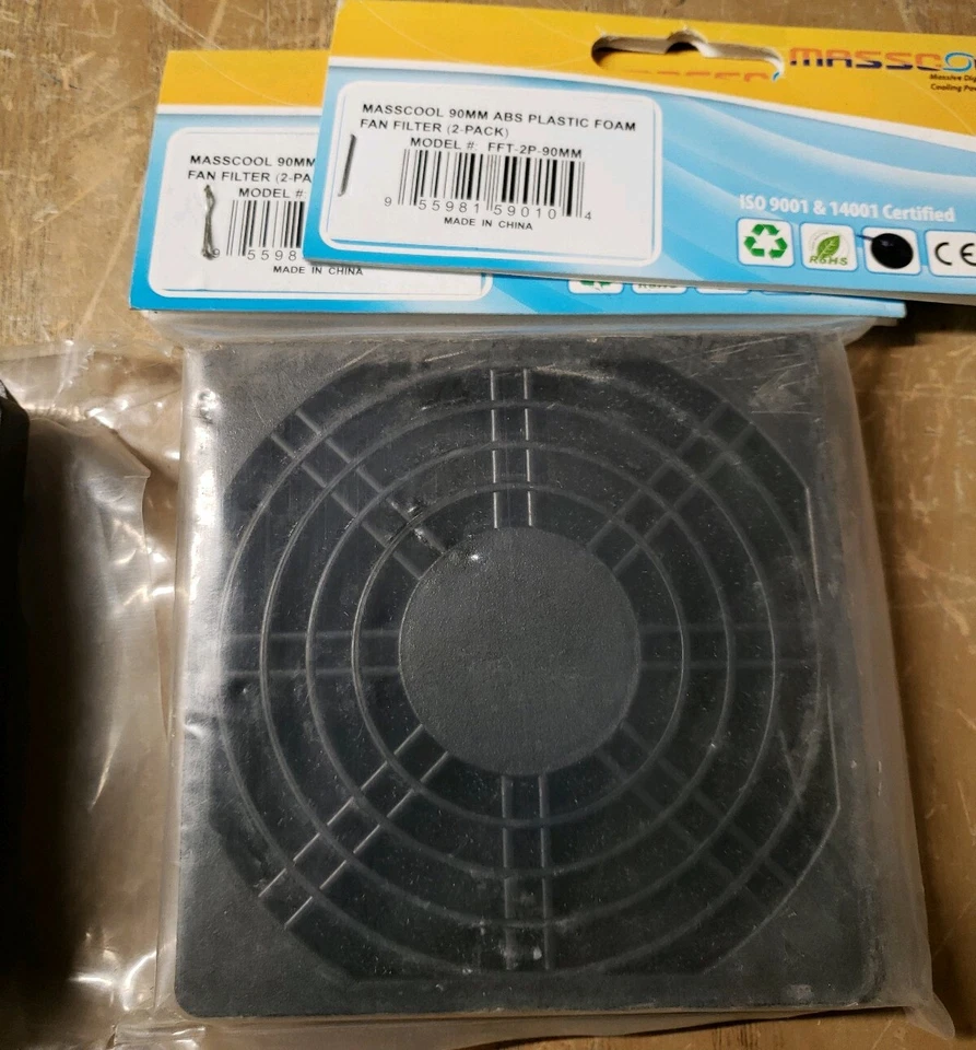 (2)Masscool FFT-2P-90MM 90mm ABS Plastic Foam Fan Filters (2 Pack) 1J-2778-Y10 - Image 3 of 3