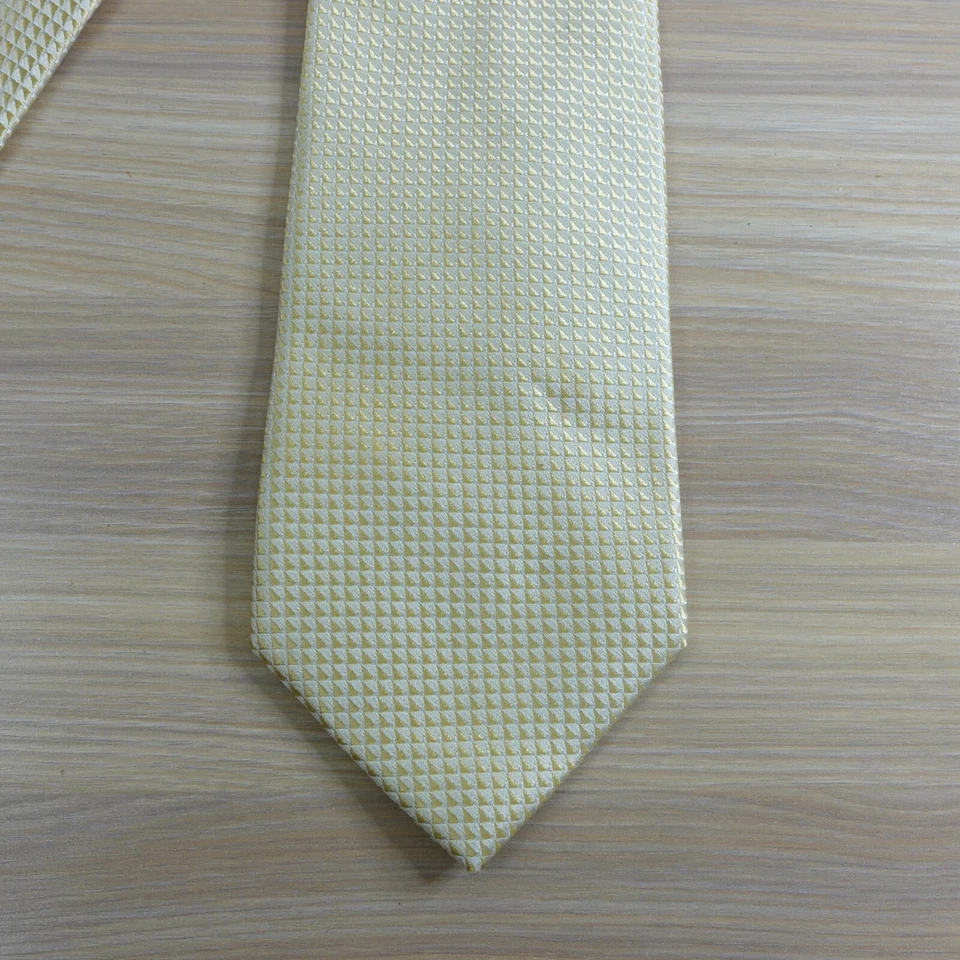 领带男式金色黄色几何提花丝绸领带正式礼服 SEAN JOHN — 第 3/4 张图片