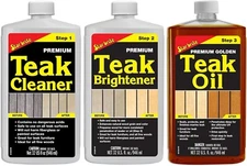 STAR BRITE Premium Teak Care Kit - Marine Grade Teak Cleaner, Brightener