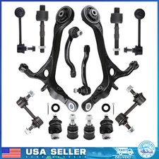 14pc Front Lower Control Arms Sway Bars Tie Rod Ends For 2004 2005 2006 Acura TL