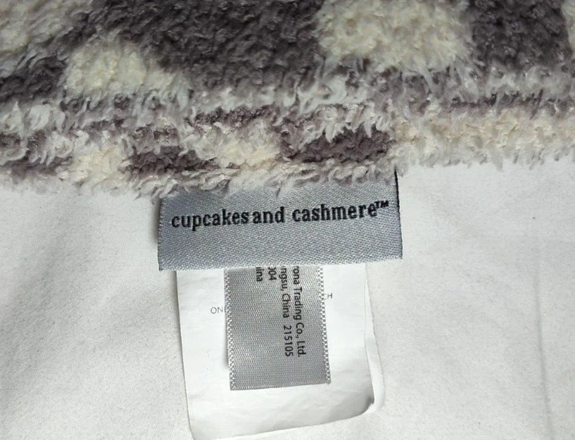 Manta de bebé suave crema estampado de guepardo leopardo gris blanco cupcakes y cachemir Foto 3 de 4