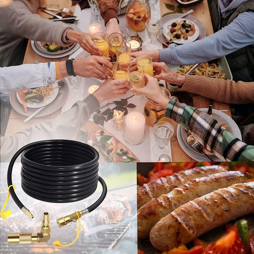 7FT 12FT 24FT Quick Connect Propane Hose for RV to Grill LP RV Hose with Adapter - Picture 14 of 52
