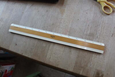BRUNING 2042 12 INCH RULER / SCALE - FULL SIZE / HALF SIZE ON FRONT AND BACK