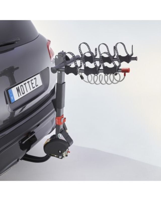 Porte-3 vélos électriques rabattable Mottez avec accès coffre préservé