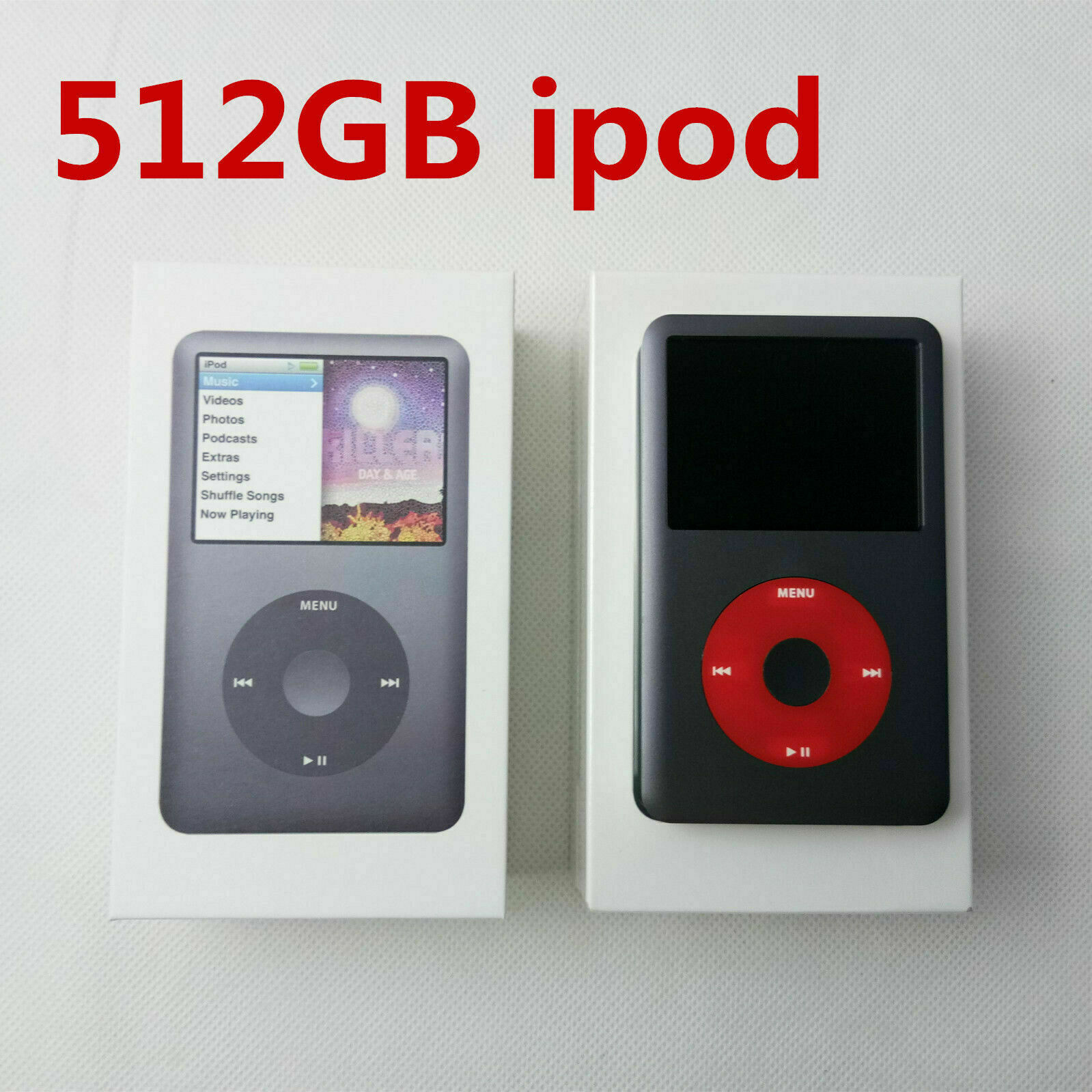 New 512GB iPod Classic 7th Generation Gen Black Red SSD Flash Drive Upgrade