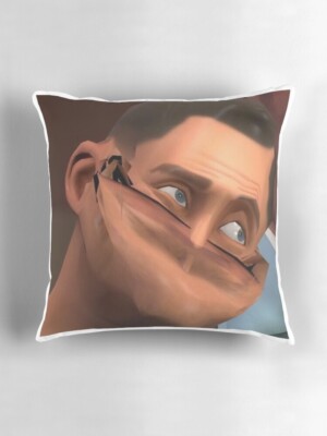 TF2 - Scout Face Pillow Cover Two Sides 16'', 18'', 20'', Team Fortress, Silly Face