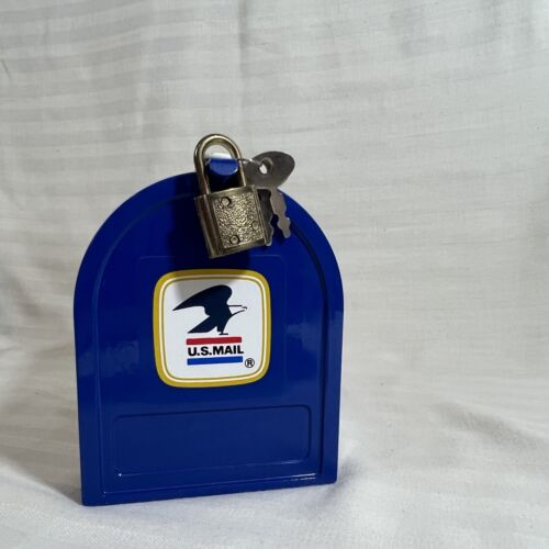 Vtg 1990 ERTL US MAIL Mail Box Coin Bank with Lock & Key USPS Toy Collectible - Picture 5 of 15