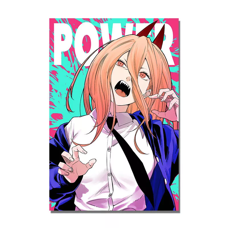 Power Chainsaw Man Manga Anime Poster Painting Wall Art Print Home