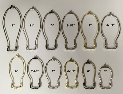 Lamp Parts-Lamp HARP W/Saddle 5'' to 12'' Heavy Duty 3 Finishes: AB,PB,PN (1 Pc.)