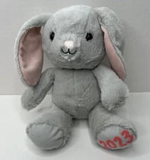 Hallmark Gray Bunny Rabbit Pink Ears Plush 2023 Foot Stuffed Animal Soft Toy