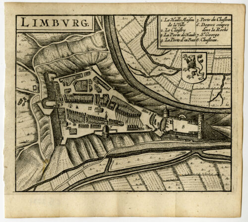 Antike Karte-LIMBURG-LIMBURG-BELGIEN-Guicciardini-1660 - Bild 1 von 1