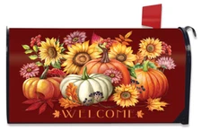 Fall Beauty Floral Magnetic Mailbox Cover Welcome Autumn Standard Briarwood Lane