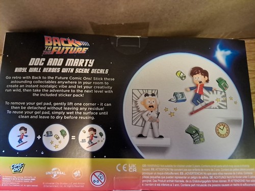 BACK TO THE FUTURE COMIC ONS DOC & MARTY VINYL FIGURE WALL DECALS NEW - Picture 2 of 2