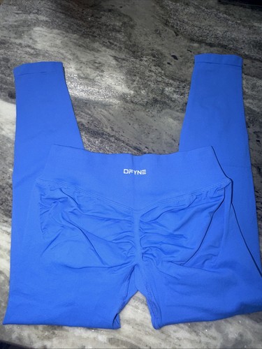 NWOT DFYNE Womens Impact High Stretch Leggings Large Blue Scrunch Butt (AM17)