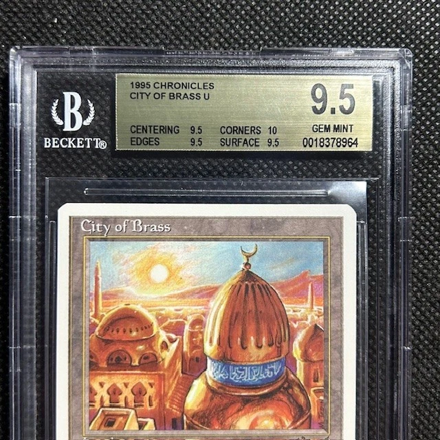 1995 MTG Magic: The Gathering Chronicles City Of Brass Rare BGS 9.5+ GEM MINT - Image 2 of 2