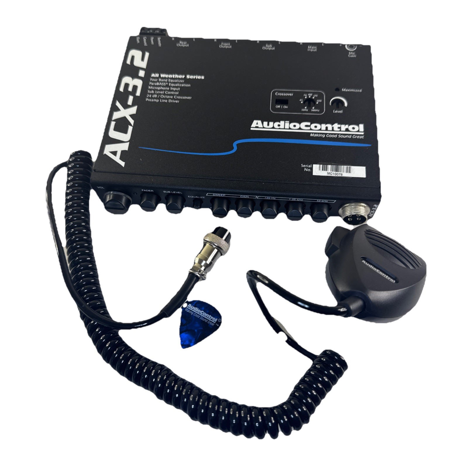 AudioControl ACX-3.2 All-Weather Graphic Equalizer & Crossover wPaging Mic Open.