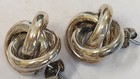 Vintage 3 Ring Love Knot Earrings Huge Sterling 925 Studs 12.8 grams! — photo 2
