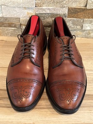 Allen Edmonds Sanford Shoes Mens SZ 7.5 EEE Brown Oxford Cap Toe Dress USA Made